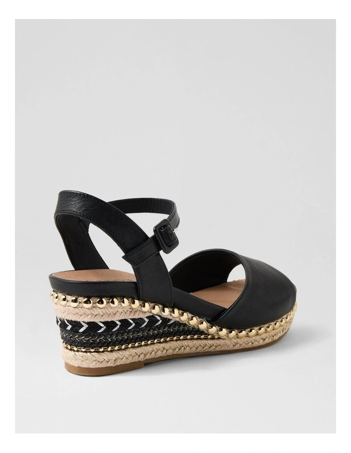 Cousin Black Jewelled Rope Leather Sandals image 3