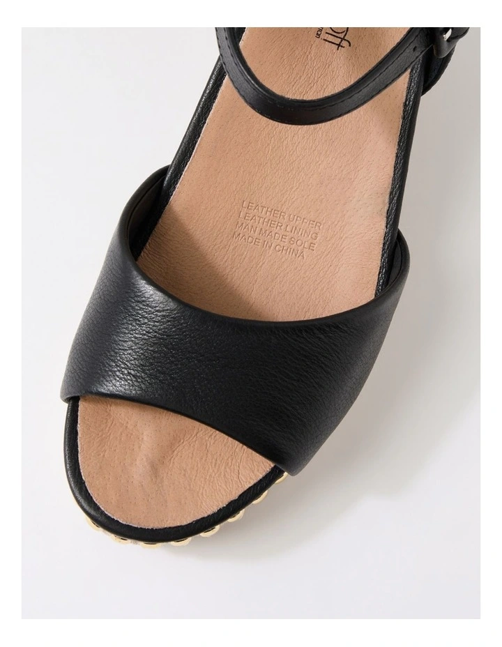 Cousin Black Jewelled Rope Leather Sandals image 4