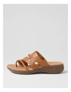Mia2 Dark Tan Gum Leather Slides