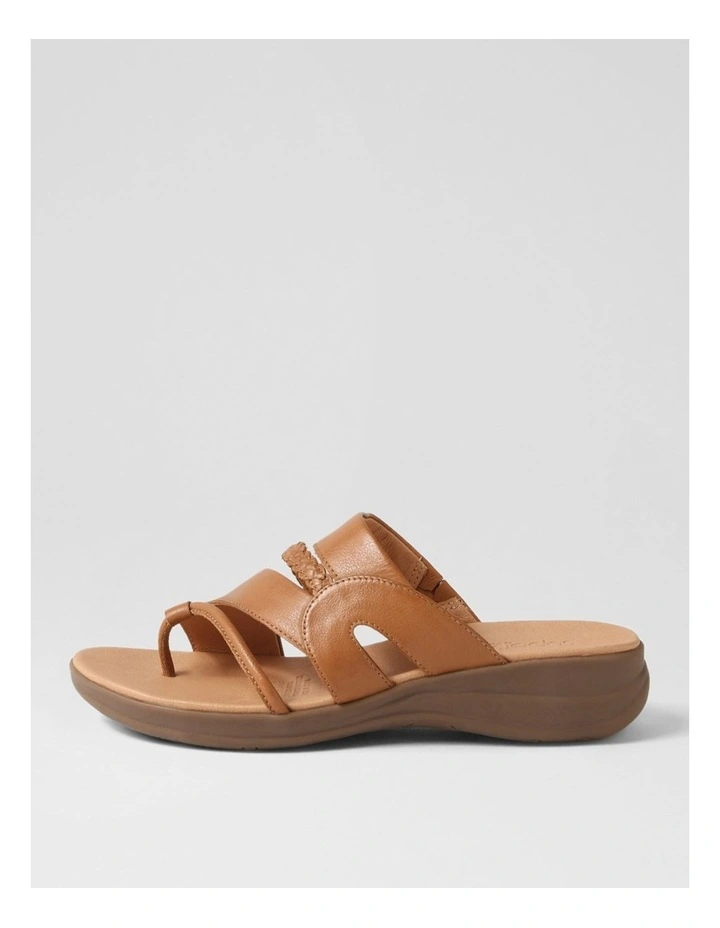 Mia2 Dark Tan Gum Leather Slides image 1