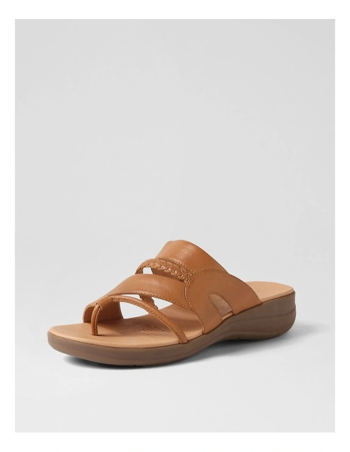 Mia2 Dark Tan Gum Leather Slides image 2