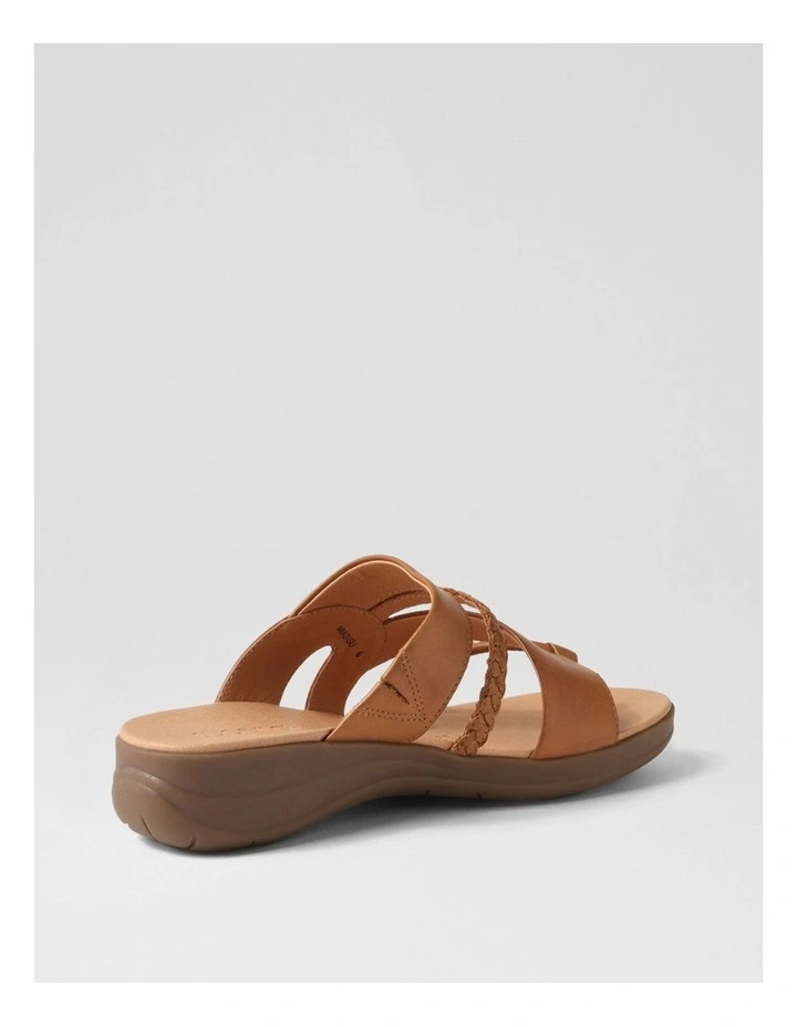 Mia2 Dark Tan Gum Leather Slides image 3