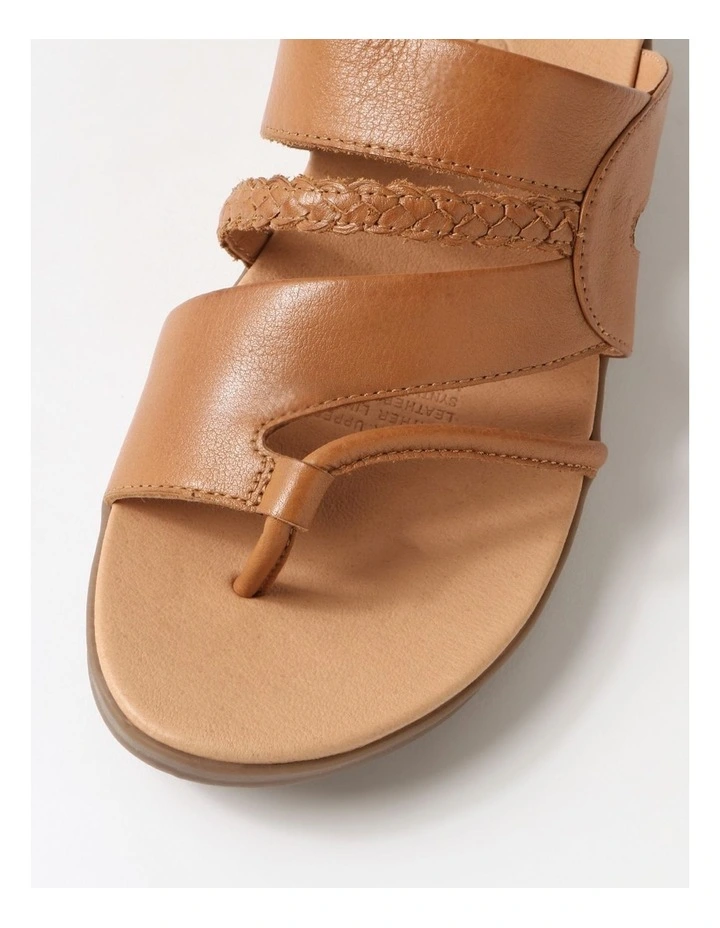 Mia2 Dark Tan Gum Leather Slides image 4