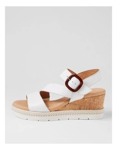 Jennis White Leather Sandals