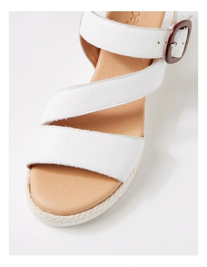 Jennis White Leather Sandals image 4