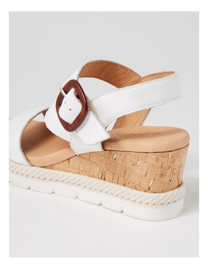 Jennis White Leather Sandals image 5