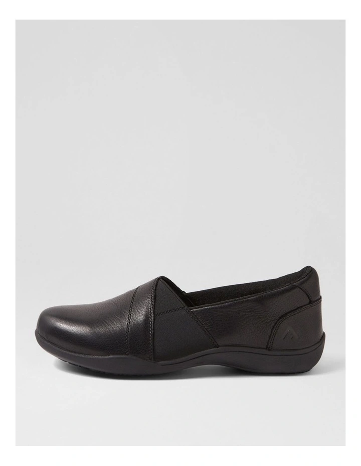 Gail Black Leather Flat Shoes image 1