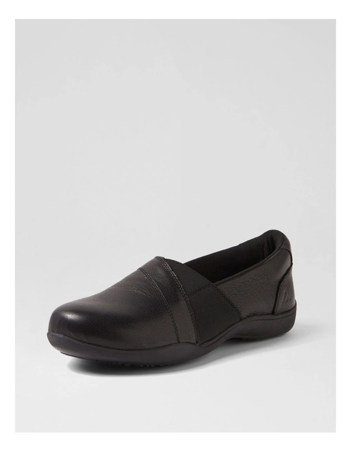 Gail Black Leather Flat Shoes image 2