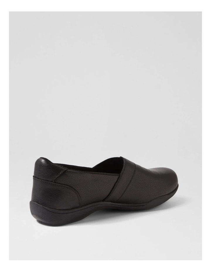 Gail Black Leather Flat Shoes image 3