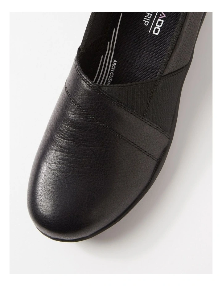 Gail Black Leather Flat Shoes image 4