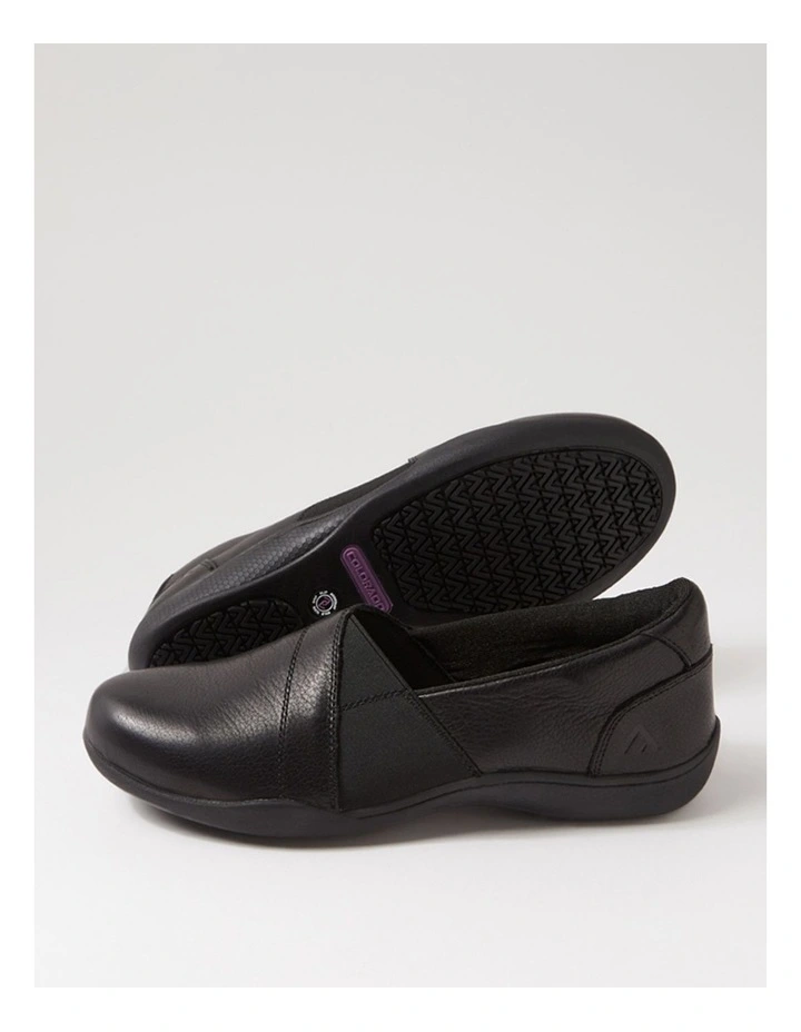 Gail Black Leather Flat Shoes image 5