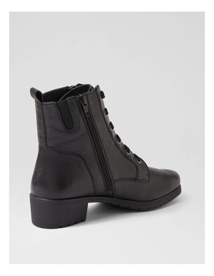 Cash Black Leather Ankle Boots image 3