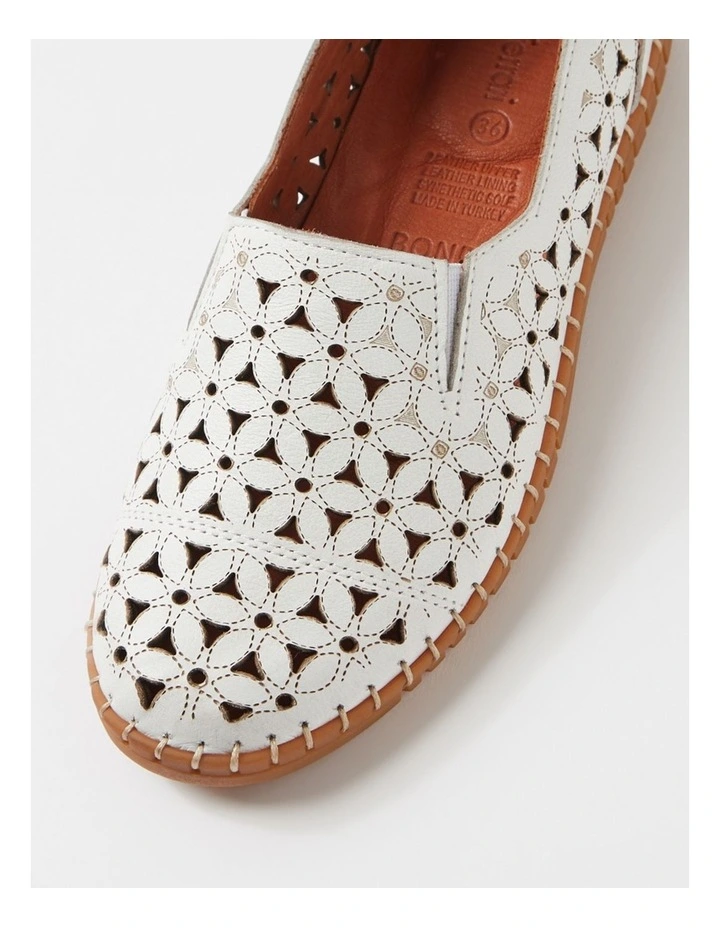 Bondie White Leather Loafers image 4