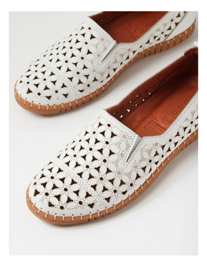 Bondie White Leather Loafers image 5