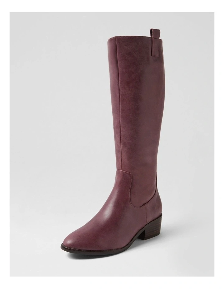 Giddy Plum Leather Knee High Boots image 2