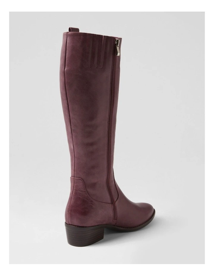 Giddy Plum Leather Knee High Boots image 3