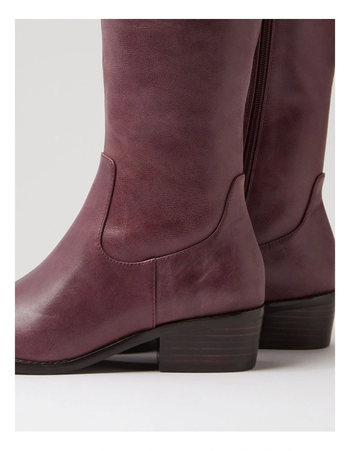 Giddy Plum Leather Knee High Boots image 5