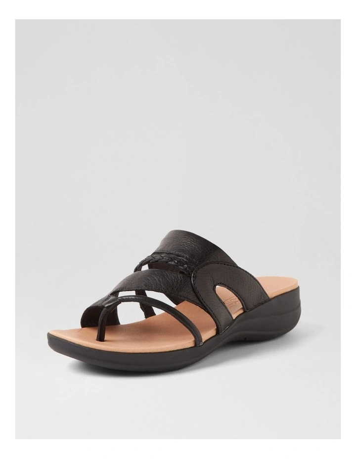 Mia2 Black Leather Slides image 2
