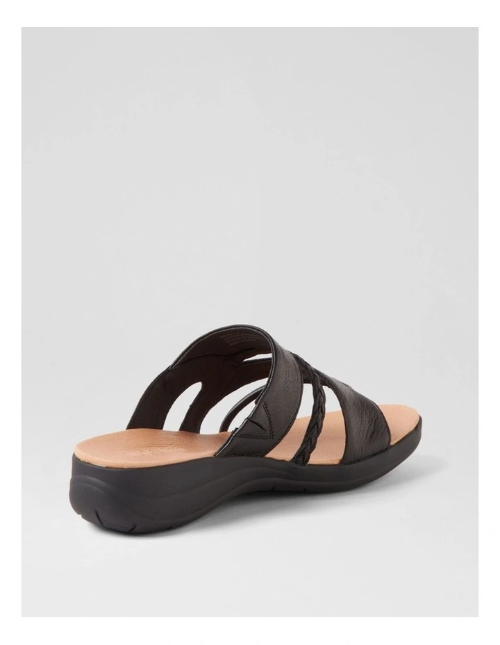 Mia2 Black Leather Slides image 3