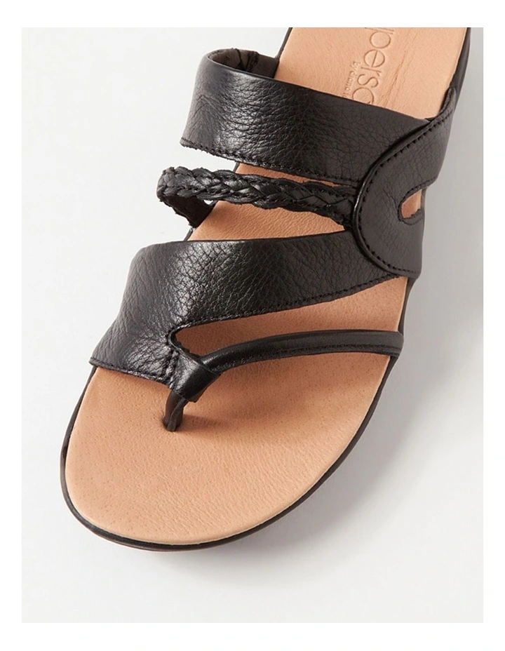Mia2 Black Leather Slides image 4