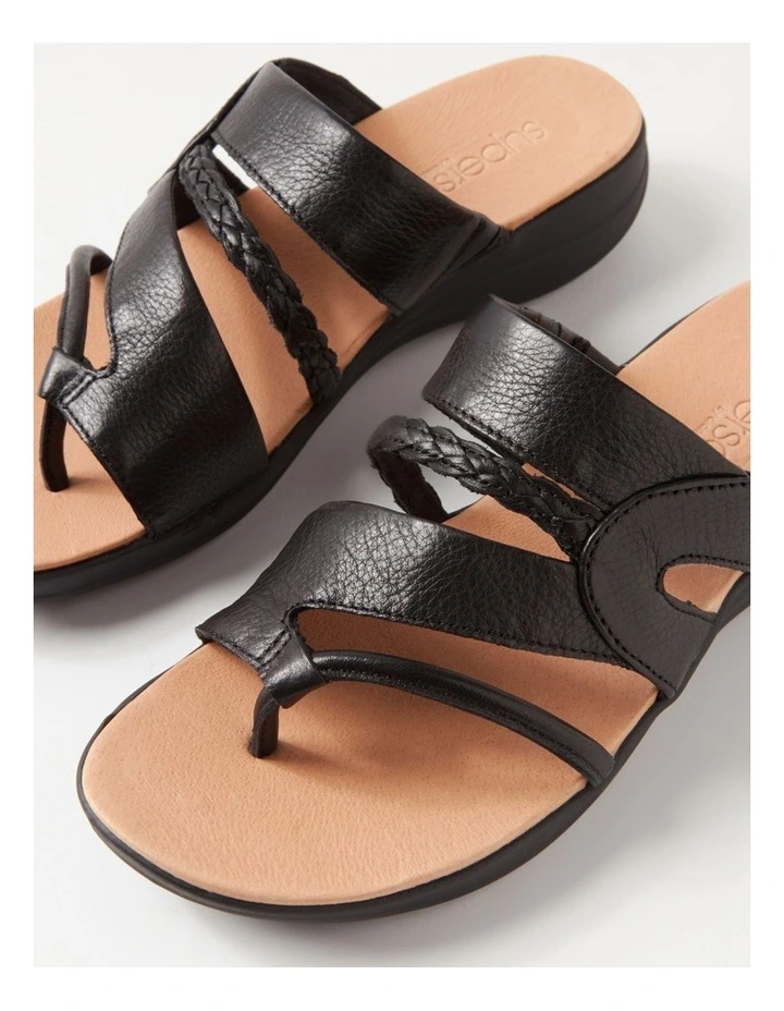 Mia2 Black Leather Slides image 5