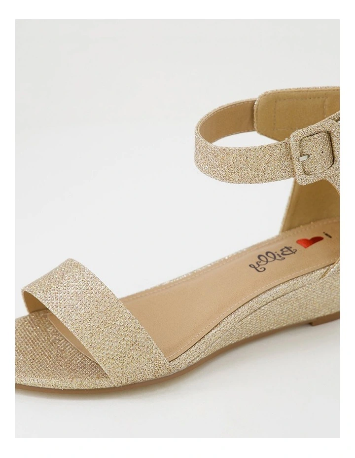 Macki Pale Gold Glitter Sandals image 5