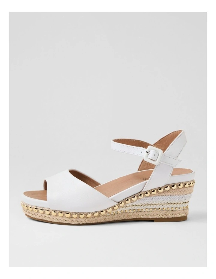 Cousin White Jewelled Rope Leather Sandals image 1