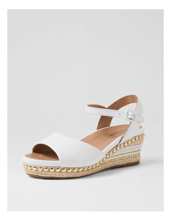 Cousin White Jewelled Rope Leather Sandals image 2