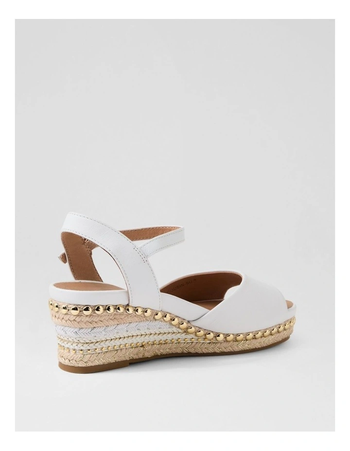 Cousin White Jewelled Rope Leather Sandals image 3