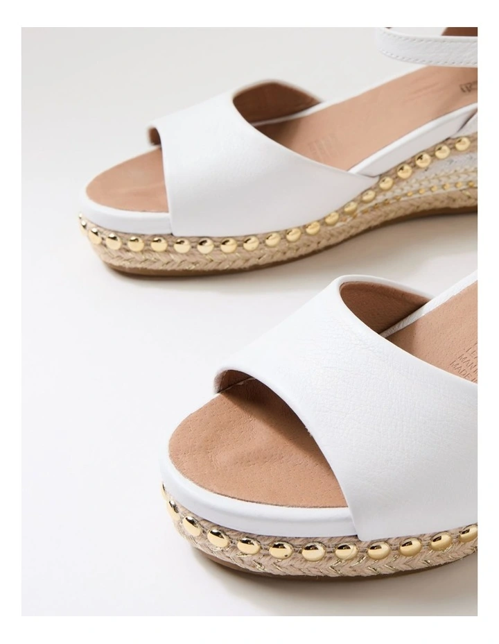 Cousin White Jewelled Rope Leather Sandals image 5