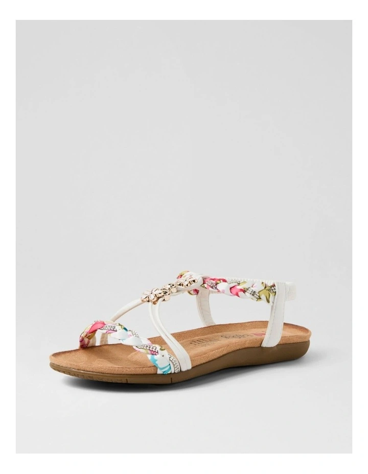 Frose White Fabric Sandals image 2