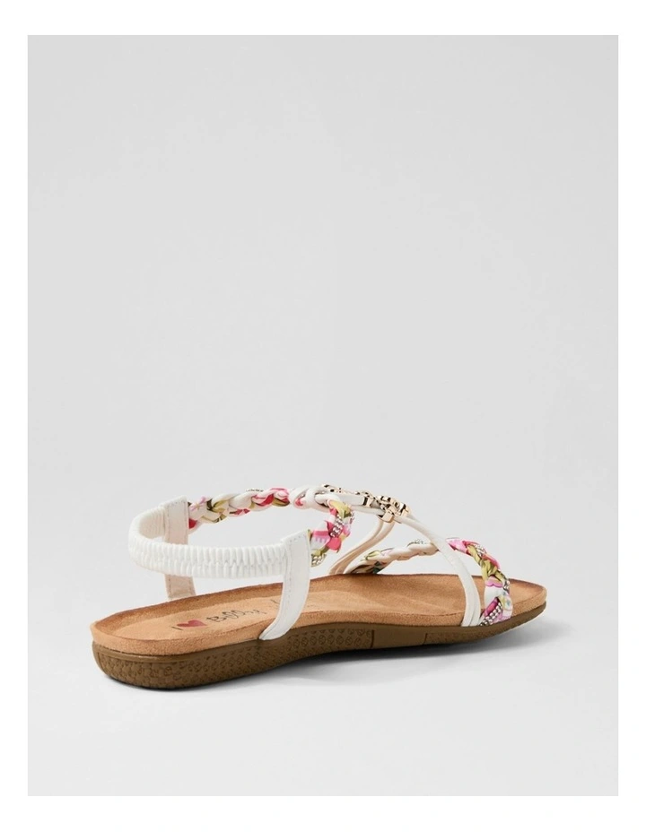 Frose White Fabric Sandals image 3