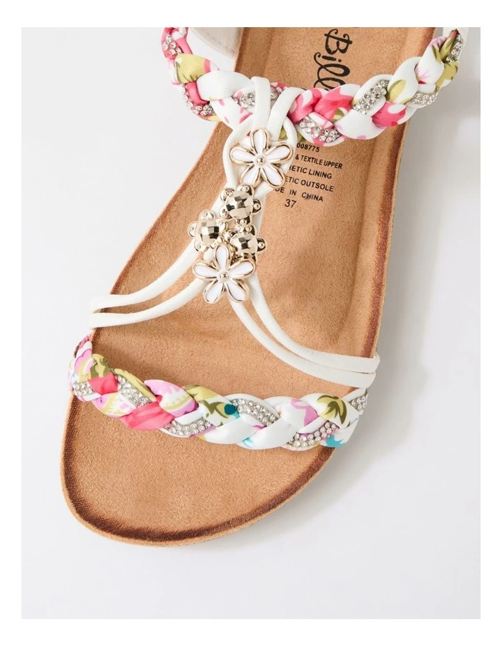 Frose White Fabric Sandals image 4