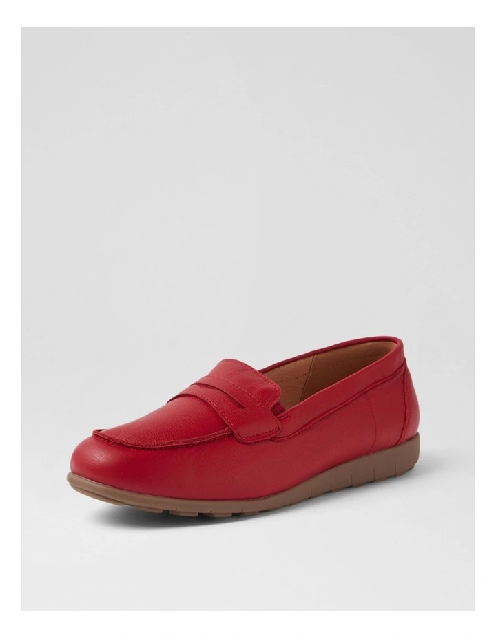 Birdi Dark Red Wide Fit Leather Loafers image 2