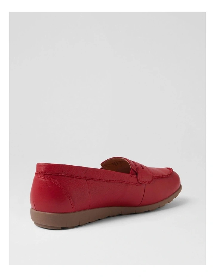 Birdi Dark Red Wide Fit Leather Loafers image 3