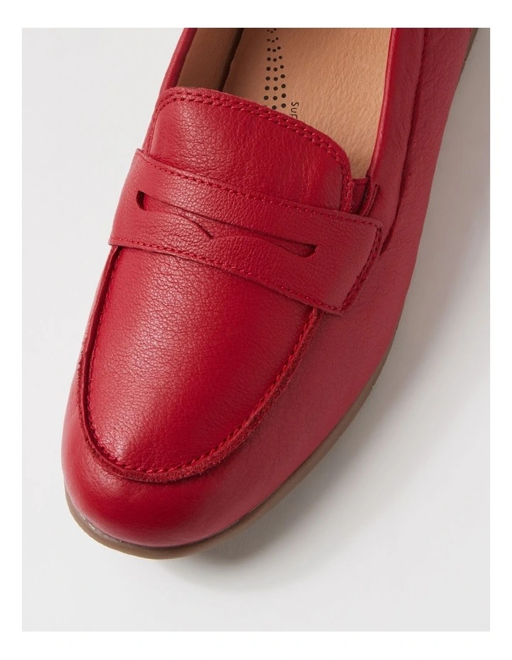 Birdi Dark Red Wide Fit Leather Loafers image 4