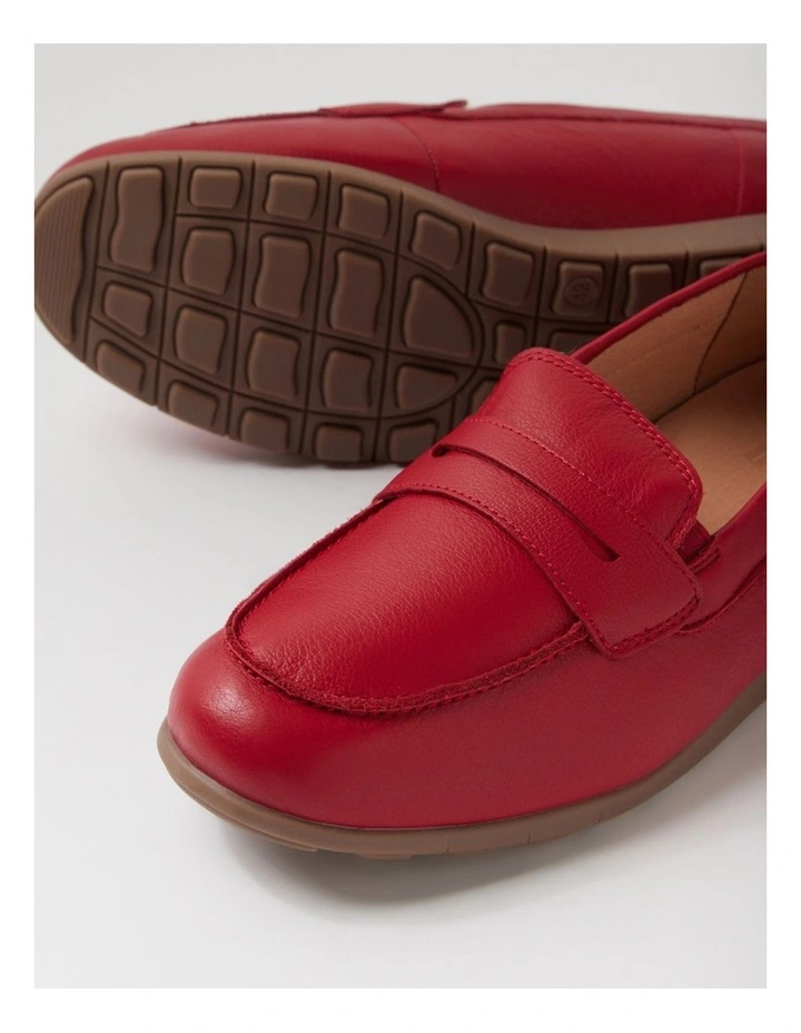 Birdi Dark Red Wide Fit Leather Loafers image 5