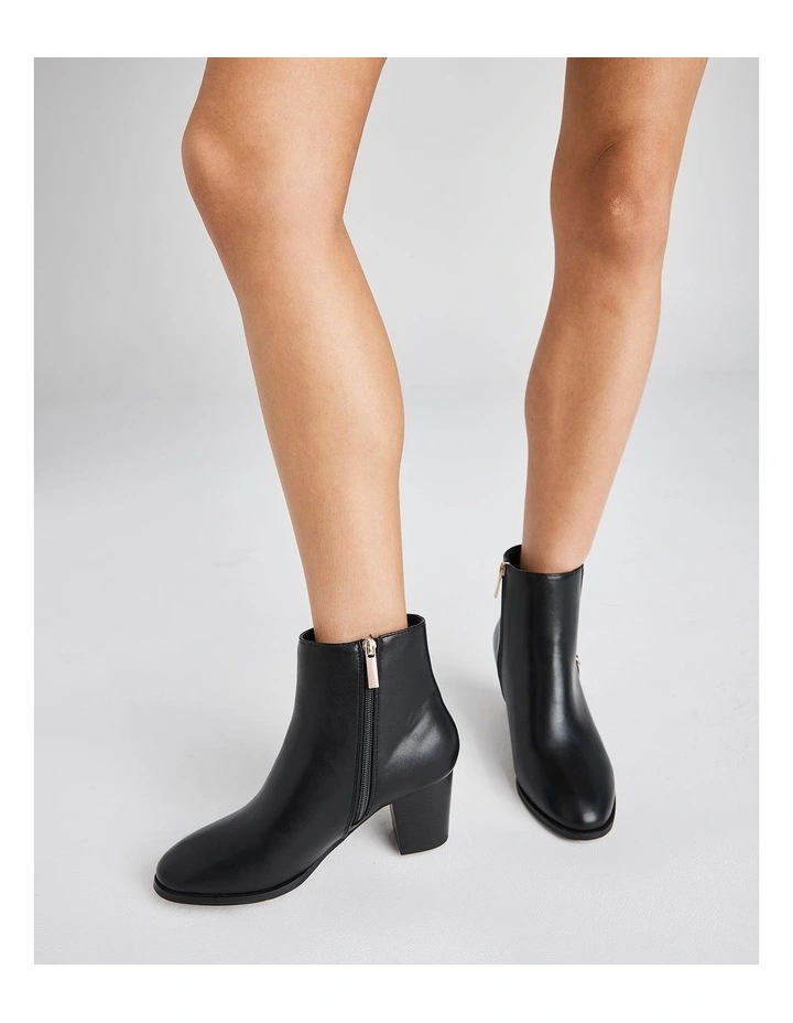 Dour Heeled Ankle Boot - Black image 2