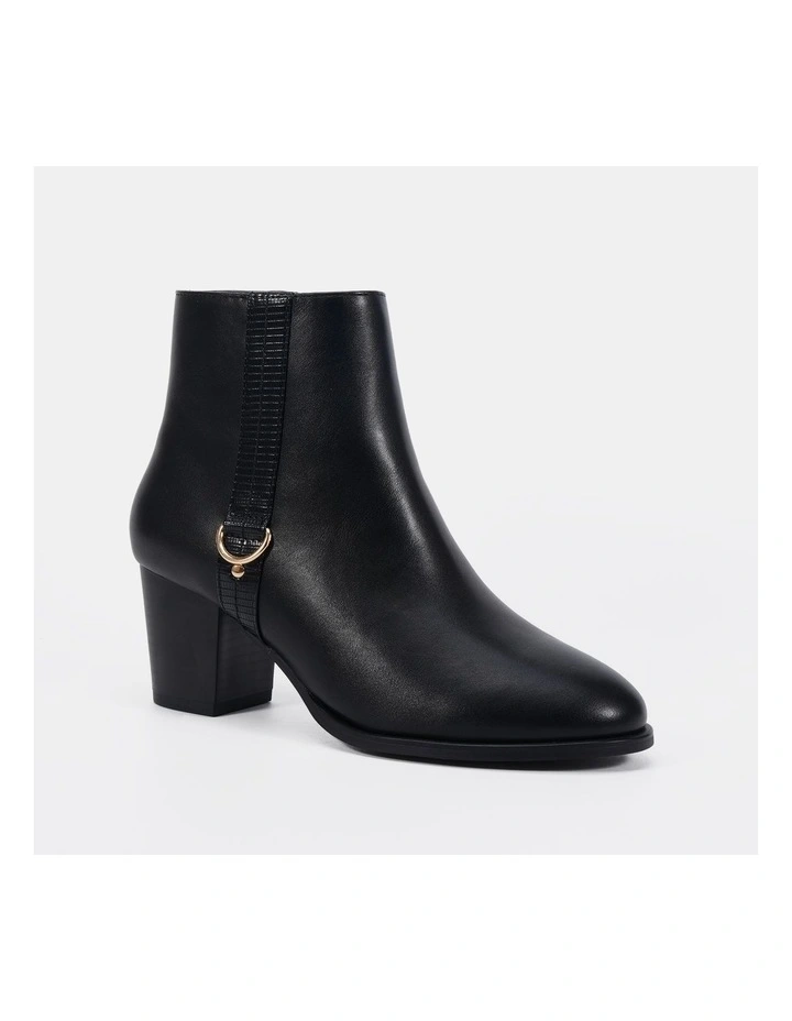 Dour Heeled Ankle Boot - Black image 3