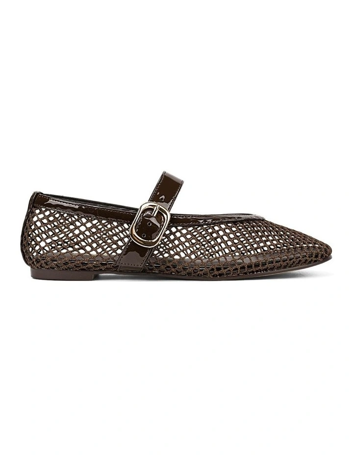 Tavi Mary Jane Ballet Flats - Chocolate Brown Mesh image 1