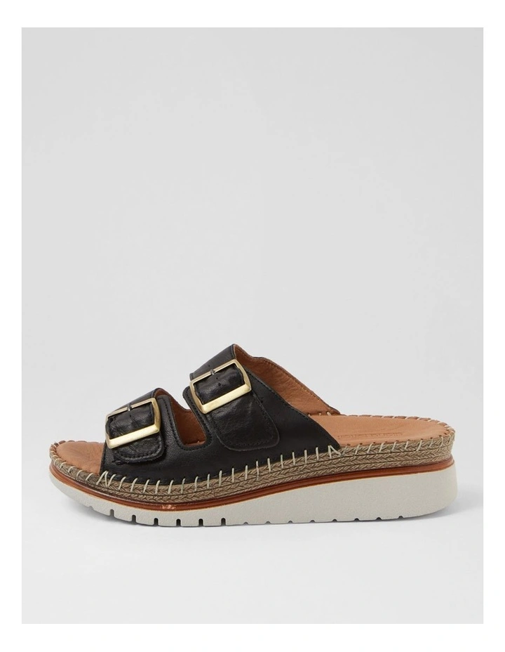 Isree Black Leather Sandals image 1