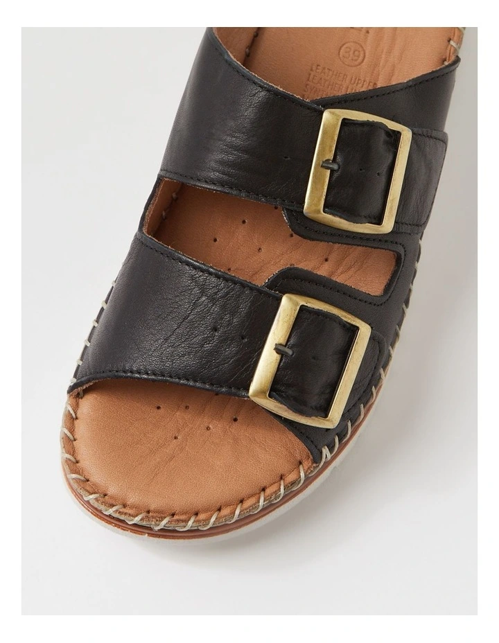 Isree Black Leather Sandals image 4
