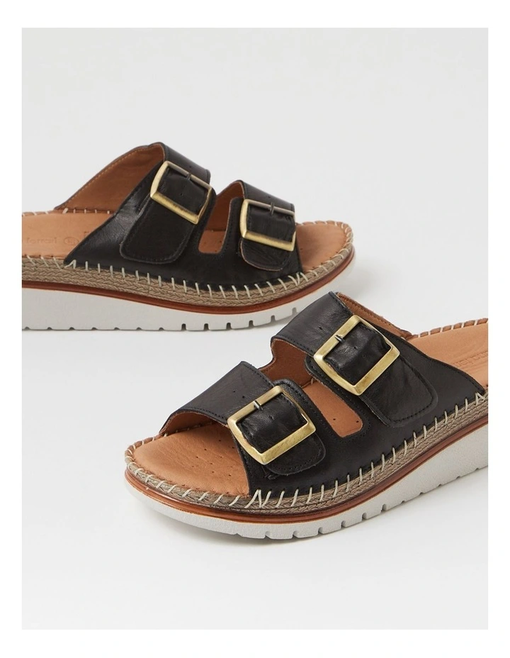 Isree Black Leather Sandals image 5