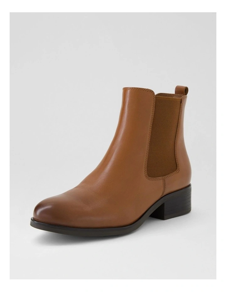 Elsies Tan Burnished Leather Ankle Boots image 2