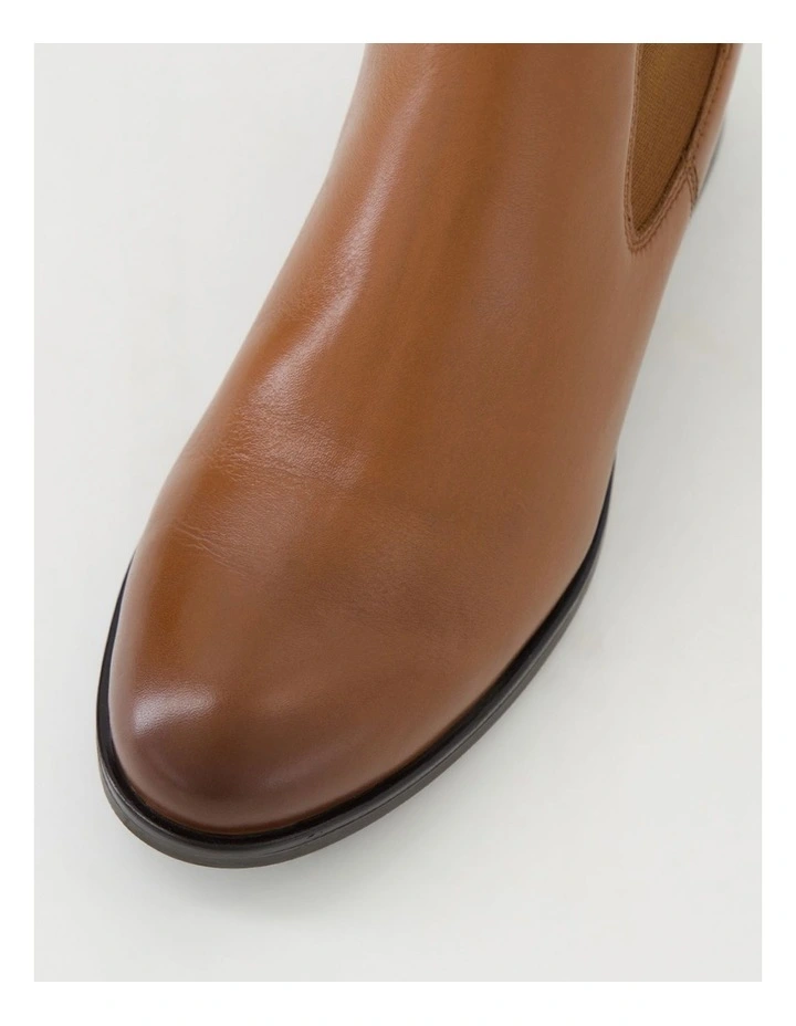 Elsies Tan Burnished Leather Ankle Boots image 4