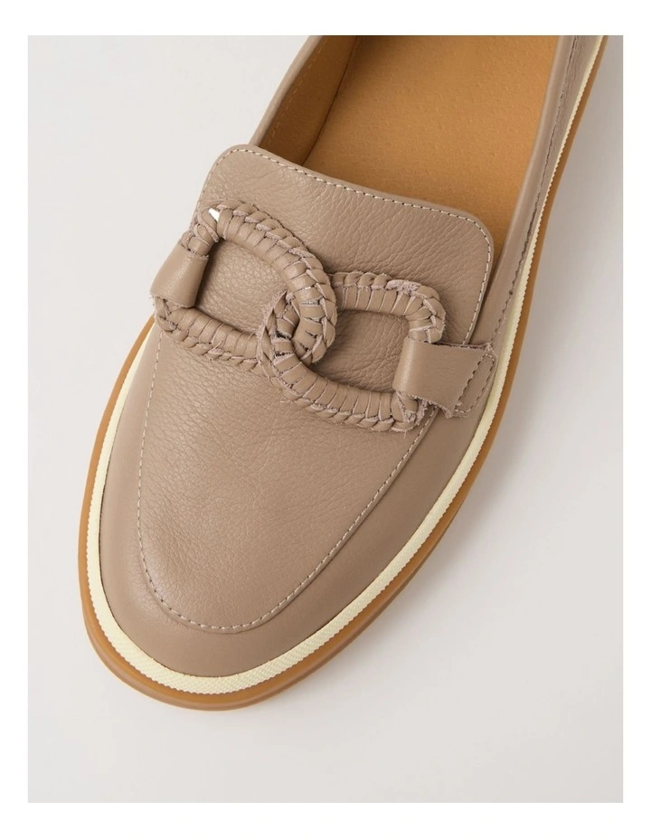 Pottega Light Taupe Leather Flat Shoes image 4