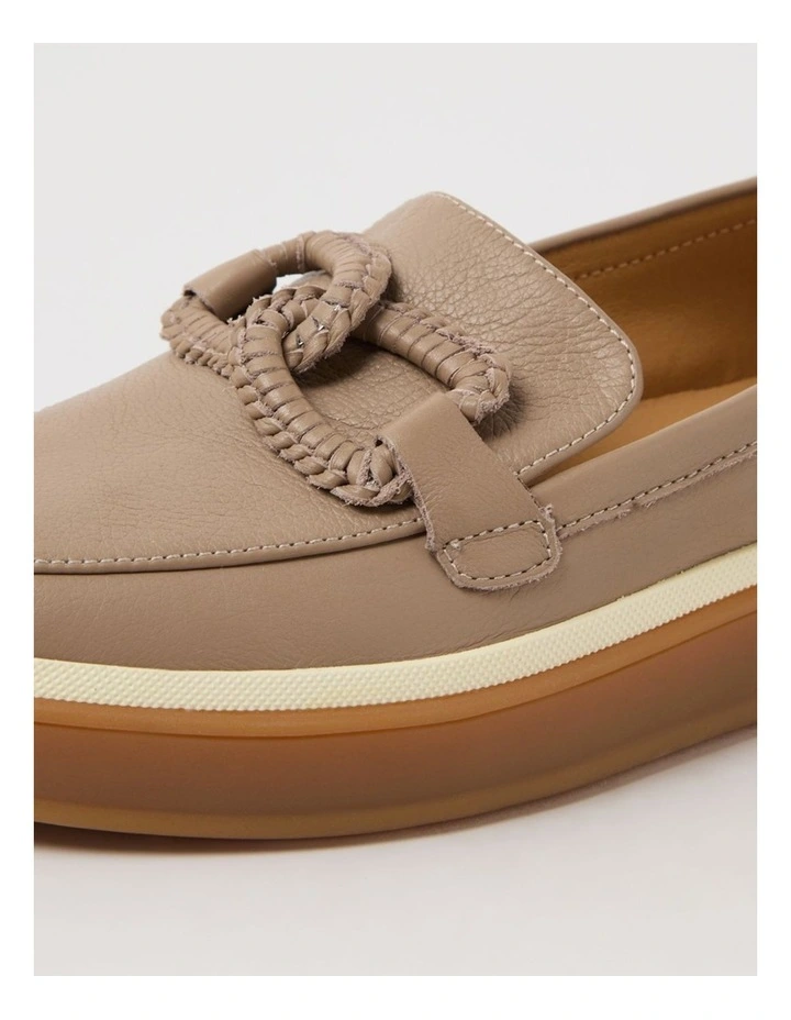 Pottega Light Taupe Leather Flat Shoes image 5