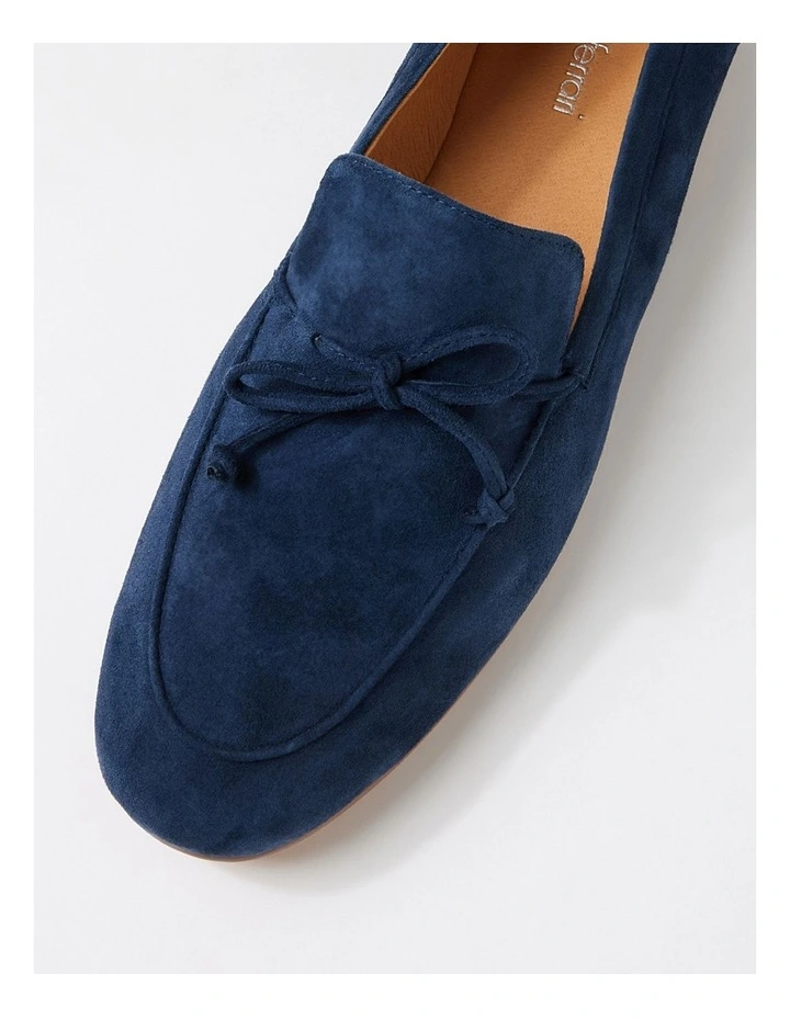 Idayne Navy Suede Flat Shoes image 4