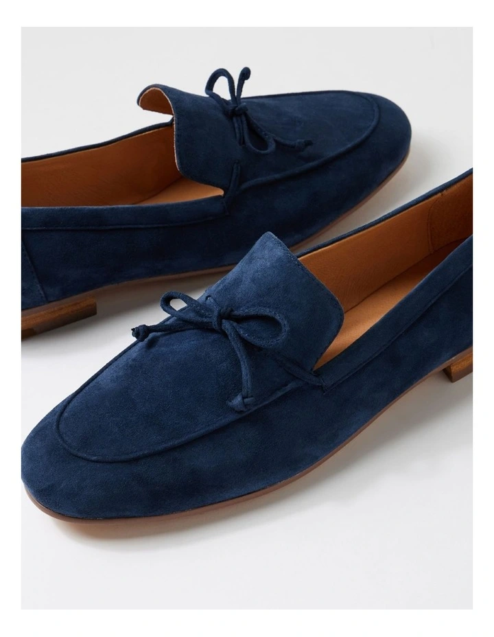 Idayne Navy Suede Flat Shoes image 5
