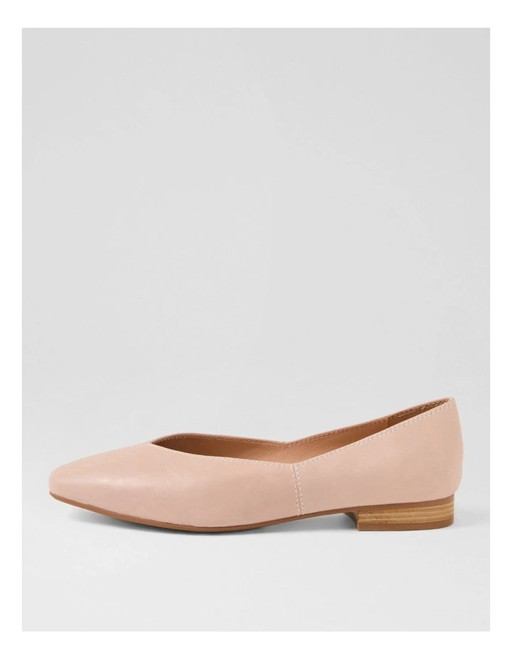 Dolla Nude Leather Flat Shoes image 1